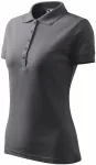 Damska elegancka koszulka polo, stalowa szarość Damska elegancka koszulka polo, stalowa szarość