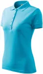 Damska elegancka koszulka polo, turkus