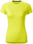 Damska koszulka do uprawiania sportu, neonowy żółty