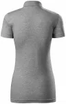 Damska koszulka polo slim fit, ciemnoszary marmur