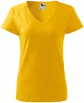 Damska koszulka slim fit z raglanowym rękawem, żółty
