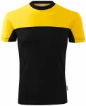 Dwukolorowa bawełniana koszulka, żółty