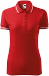 Kontrastowa koszulka polo damska, czerwony