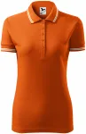 Kontrastowa koszulka polo damska, pomarańczowy