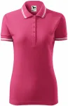 Kontrastowa koszulka polo damska, purpurowy