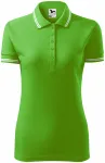 Kontrastowa koszulka polo damska, zielone jabłko