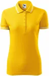 Kontrastowa koszulka polo damska, żółty