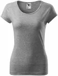 Koszulka damska z bardzo krótkimi rękawami, ciemnoszary marmur