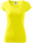 Koszulka damska z bardzo krótkimi rękawami, cytrynowo żółty