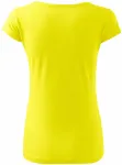 Koszulka damska z bardzo krótkimi rękawami, cytrynowo żółty