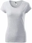 Koszulka damska z bardzo krótkimi rękawami, jasnoszary marmur