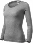 Koszulka damska z długim rękawem, ciemnoszary marmur