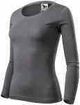 Koszulka damska z długim rękawem, stalowa szarość