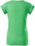 Koszulka damska z podwiniętymi rękawami, zielony marmur