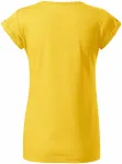 Koszulka damska z podwiniętymi rękawami, żółty marmur