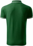 Męska koszulka polo w kontrastowym kolorze, butelkowa zieleń