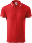 Męska koszulka polo w kontrastowym kolorze, czerwony
