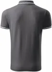 Męska koszulka polo w kontrastowym kolorze, stalowa szarość