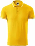 Męska koszulka polo w kontrastowym kolorze, żółty