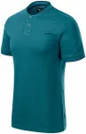 Męska koszulka polo z kołnierzykiem typu bomber, petrol blue Męska koszulka polo z kołnierzykiem typu bomber, petrol blue