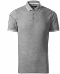 Męska koszulka polo z kontrastowymi detalami, ciemnoszary marmur