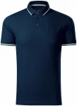 Męska koszulka polo z kontrastowymi detalami, ciemny niebieski