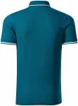 Męska koszulka polo z kontrastowymi detalami, petrol blue