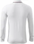 Męska koszulka polo z kontrastowymi długimi rękawami, biały