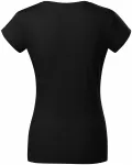 T-shirt damski slim fit z dekoltem w szpic, czarny