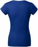T-shirt damski slim fit z dekoltem w szpic, królewski niebieski