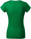T-shirt damski slim fit z dekoltem w szpic, zielona trawa