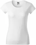 T-shirt damski slim fit z okrągłym dekoltem, biały