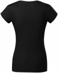 T-shirt damski slim fit z okrągłym dekoltem, czarny