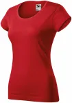 T-shirt damski slim fit z okrągłym dekoltem, czerwony