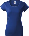 T-shirt damski slim fit z okrągłym dekoltem, królewski niebieski