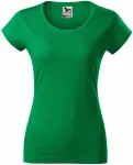 T-shirt damski slim fit z okrągłym dekoltem, zielona trawa