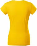 T-shirt damski slim fit z okrągłym dekoltem, żółty