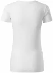 T-shirt damski, teksturowana bawełna organiczna, biały