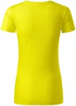 T-shirt damski, teksturowana bawełna organiczna, cytrynowo żółty