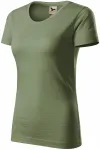 T-shirt damski, teksturowana bawełna organiczna, khaki T-shirt damski, teksturowana bawełna organiczna, khaki