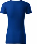 T-shirt damski, teksturowana bawełna organiczna, królewski niebieski