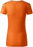 T-shirt damski, teksturowana bawełna organiczna, pomarańczowy