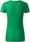 T-shirt damski, teksturowana bawełna organiczna, zielona trawa