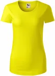 T-shirt damski z bawełny organicznej, cytrynowo żółty