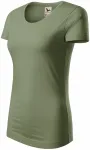 T-shirt damski z bawełny organicznej, khaki T-shirt damski z bawełny organicznej, khaki
