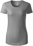 T-shirt damski z bawełny organicznej, stare srebro