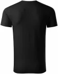 T-shirt męski, teksturowana bawełna organiczna, czarny
