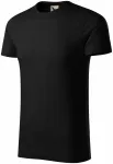 T-shirt męski, teksturowana bawełna organiczna, czarny