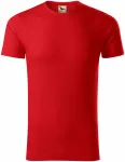 T-shirt męski, teksturowana bawełna organiczna, czerwony