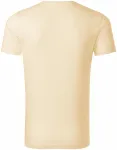 T-shirt męski, teksturowana bawełna organiczna, migdałowy